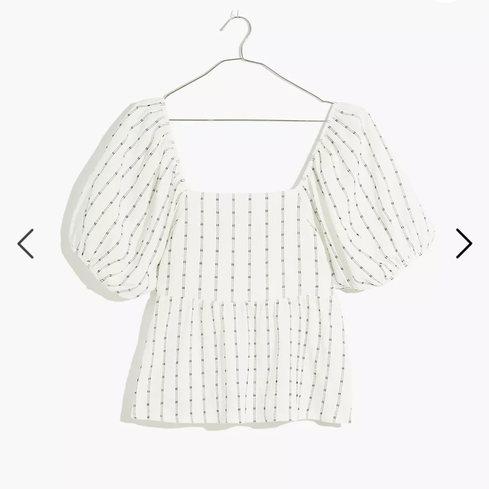 NWT Madewell Puff-Sleeve Empire Top